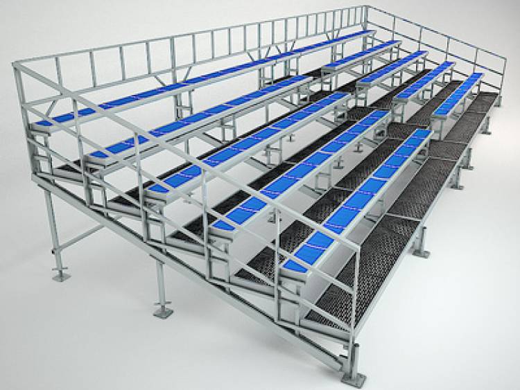 Metallic Bleacher 5sr Railclone Library For 3ds Max