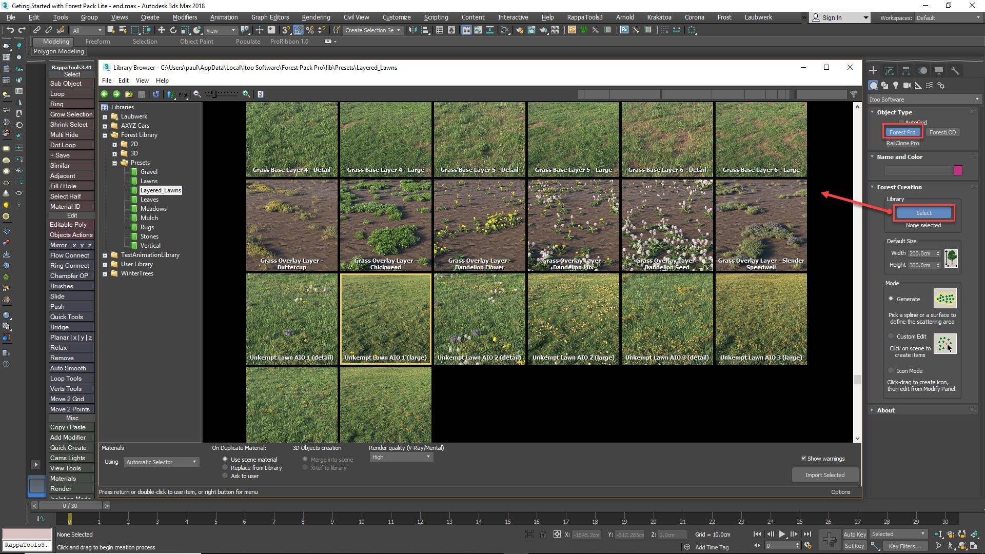 Tutorial Getting Started with Forest Pack Lite